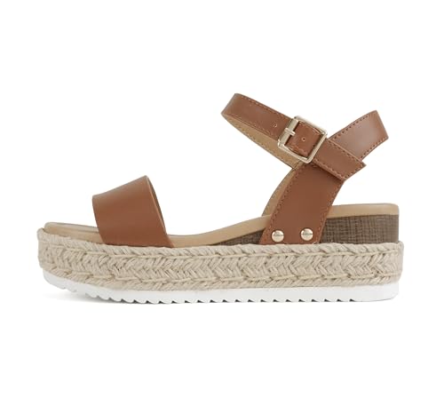 Image of Soda CLIP ~ Women Open Toe Ankle Strap Platform Espadrille Sandal