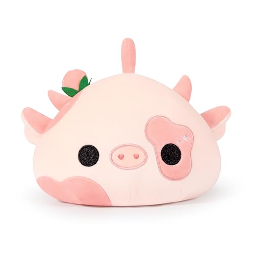 shownicer Plüschtier Kuh Kuscheltier Stofftier Kawaii Kuh Plüsch Kissen Spielzeug Milchkuh Plüsch Wurfkissen Geschenk für Kinder Mädchen 12… – Ansicht 2