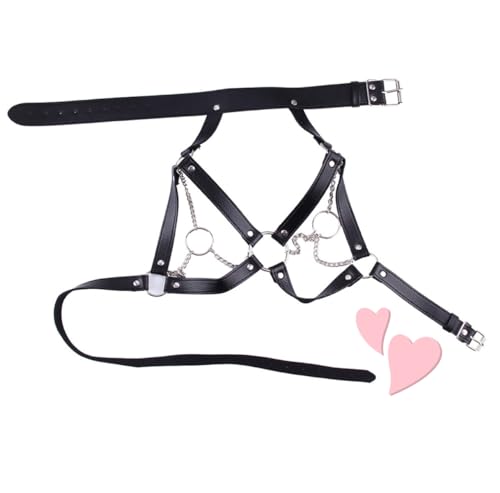 QiKKago 𝙎𝙚̣𝙭 𝘽σ𝙣𝙙α𝙜𝙚 [Pelle Nera + Catena, Moda Sexy Da Avere] Regalo Giocattolo Originale Per Uomini E Donne-i10