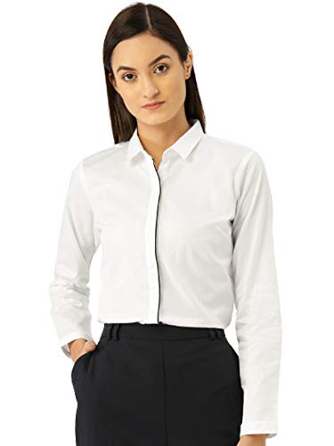 Buy Hancock Women's Slim Fit Formal Shirt (13044-White_S) at Amazon.in