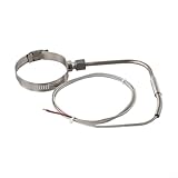 EGT K Typ Thermoelement, rechtwinkliger Temperatursensor, Sonde, 80 x 5 mm, mit 91 cm Edelstahl-Mesh-Kabel für genaue Hochtemperaturüberwachung