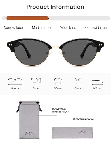 Image of SOJOS Trendy Oval Polarized Sunglasses for Women Retro Cute Shades Sunnies SJ2687