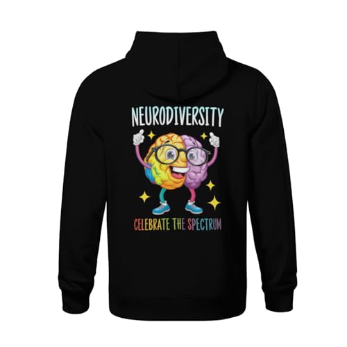 Kids Neurodiversity Brain Autism Awareness Retro Boys Girls Lightweight Kangaroo Pocket Hoodies3