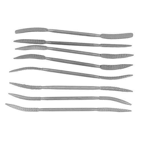 YDuupxe 8 Pcs Double Ended Wood Rasp File Set Steel Alloy Double Headed Rasper for Wood Carving Polishing Engraving 20.3cm / 8in