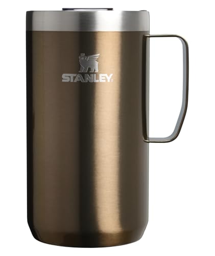 STANLEY Everyday Camp Mug 24oz | Drink Through Lid | Cup for Coffee, Tea and Drinks | Insulated Stainless Steel Coffee Mug | BPA-Free | Gunshine Metal
