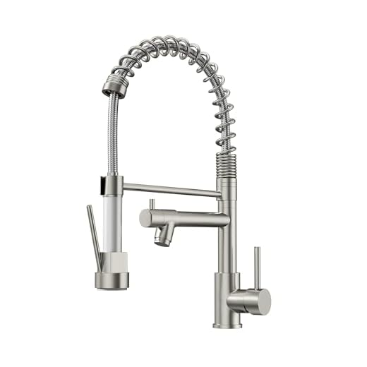 AIMADI Contemporary Kitchen Sink Faucet,Single Handle Stainless Steel Kitchen Faucets with Pull Down Sprayer,Brushed Nickel