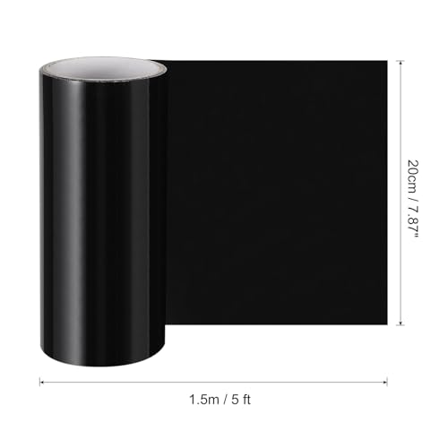 Image of MECCANIXITY Waterproof Patch Seal Tape 8 in x 5 Ft, PVC Leak Proof Repair Sealing Duct Tape for HVAC, Roof Crack, Boat, Hoses Pipes, Awning, Black