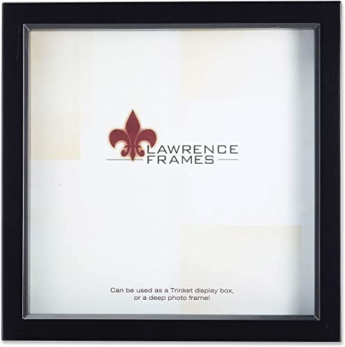 Lawrence Frames 795010 Black Wood Treasure Box Shadow Box Picture Frame, 10 by 10-Inch