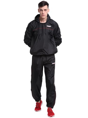 Image of Xpeed Men's Sauna Suit Heavy || Black Polyester Woven Coated || Sauna Suit For Fitness || Weight Loss || Exercise || Gym Training || Heavy sauna suit Versatile use for Gym (Pack of 1)