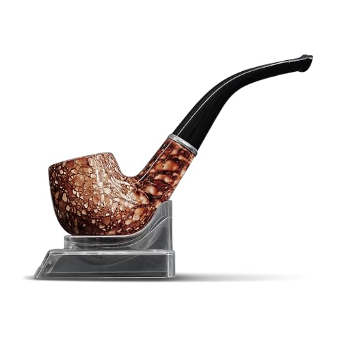 Vintage Wooden Tobacco Pipe – 5.67″ Curved Stem Smoking