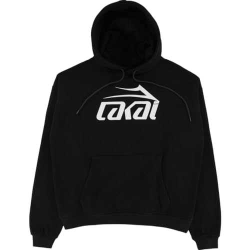 Lakai Men’s Pullover Hoodie – Skateboard Logo & Flare Styles – Black & Heather Grey – Soft Fleece Hooded Sweatshirt