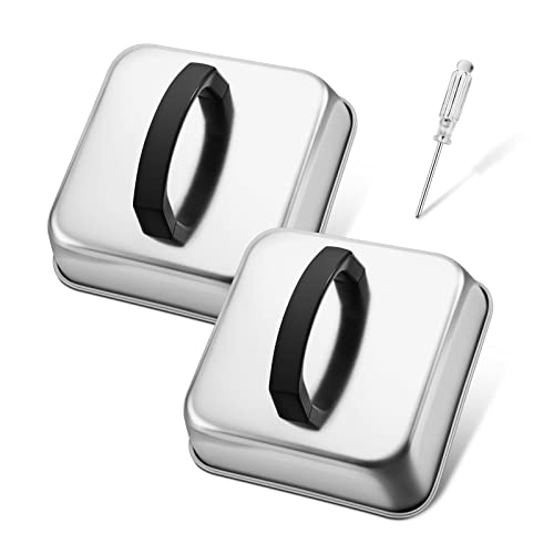 Joyfair Melting Domes Set Of 2(6.2 Inch), Small Square Basting Covers, Metal Griddle Accessories For Melting Cheese/Steaming Vegetable/Grilling Patties, For Outdoor & Indoor Grill #TOP11