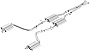 Borla 140649 S-Type Cat-Back Exhaust System 2.25 in. Incl. X-Pipe Assembly/Mid Mufflers/Rear Mufflers/Clamps No Tip -Uses Factory Valance Single Split Rear Exit S-Type Cat-Back Exhaust System