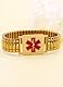 JunyiDIY Penicillin-Allergie Breites Dehnbares Medizinisches Notfallarmband Wasserdicht Hypoallergen mit Auffälligem Rotem Symbol Sicherheits-Schmuck für Ihn Bruder Sohn