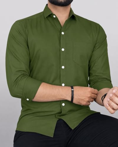Image of CB-COLEBROOK Men's Casual, Regular Fit, Solid Colour, Lightweight, Button Down, Casual Wear, Shirt with Pocket. Suitable for Office & Casual Use