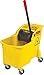 Rubbermaid Commercial Products 31 QT Tandem Mop Bucket and Wringer Combo on Wheels, Yellow, for Floor Cleaning/Wet Mopping