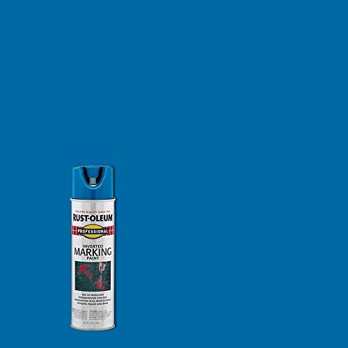 Image of Rust-Oleum Caution Blue 2524838 Professional Inverted Marking Spray Paint, 15 oz., (Pack of 1)