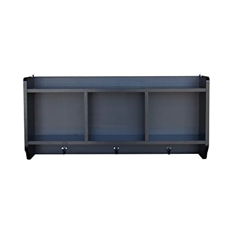 Proman Products Kendal - Armario de Pared de 3 Celdas, Nogal Oscuro Cover