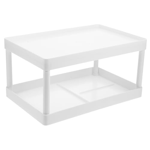 TOGEVAL Multifunctional Double Bathroom Storage Rack Organizer Shelf for Vanity and Washstands Over Toilet Storage Unit Easy Assembly Space Saving Toiletry Stand