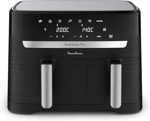 Moulinex Easy Fry Essential Edelstahl, 8,3 l, bis zu 8 Personen, 7 intuitive Programme, Air Fryer, Vollmahlzeit, Synchronisation… – Ansicht 3