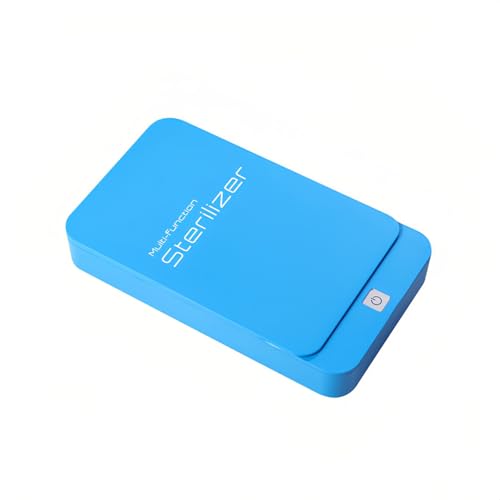 UV Light Sanitizer Box, Cell Phone Cleaner Box, Portable UVC Cleaner Box, Aromatherapy, 360° UV Sterilizer Box for Phone, Toothbrushes, Jewelry, Headphones, Watches, Keys, Glasses (Blue)
