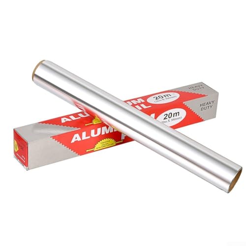 Honseadek Rollo de papel de aluminio de 30 cm x 20 m, papel de cocina resistente para hornear, cocinar, asar, congelar, compatible con horno, barbacoa, microondas