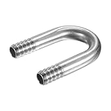 PATIKIL 5/8" (16mm) x 5/8" (16mm) Schlauchtüllen Fitting 1 Stück 304 Edelstahl U-Förmiger Verbinder Mit Noppen Metallverbinder