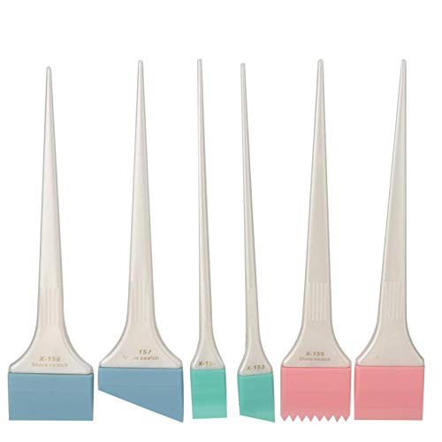 Brrnoo Lot de 6 pinceaux pour Coloration des Cheveux Pinceaux à Teinture Cheveux, Applicateur Professionnel pour Salon de Coiffure Teinture Silicone Colaration des Cheveaux DIY (2)