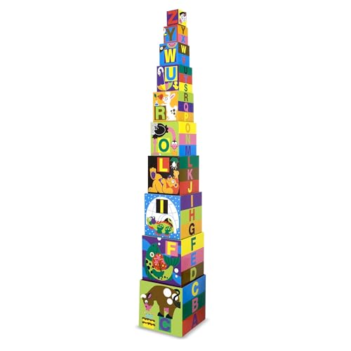 Melissa & Doug Deluxe 10-Piece Alphabet Nesting and Stacking Blocks – FSC Certified