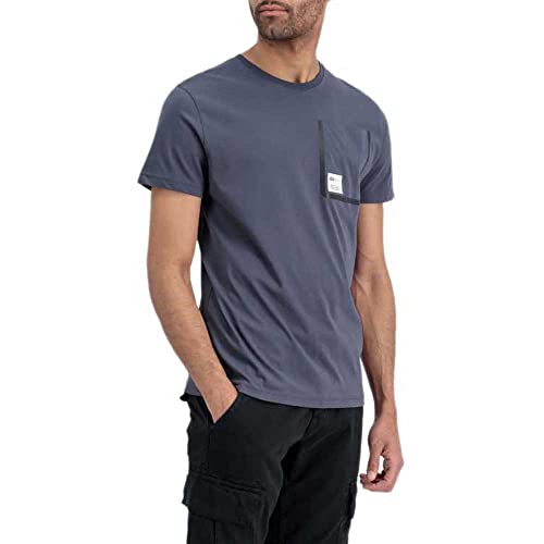 T-shirt Alpha Industries pour homme avec poche poitrine label et col rond