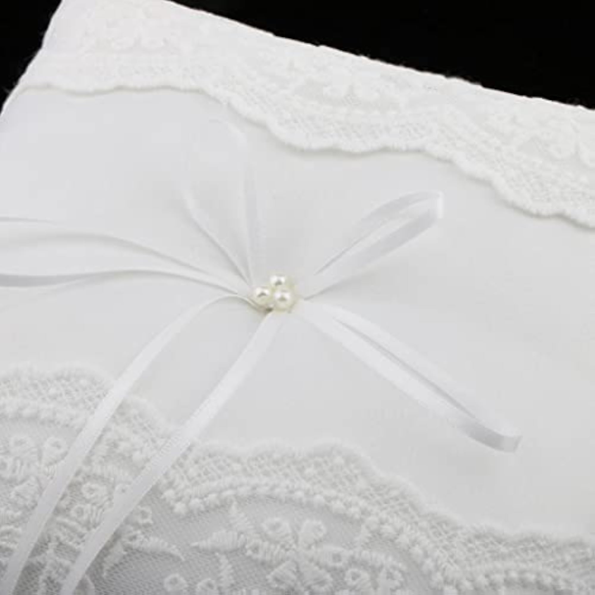 Wedding Ceremony Pearls Lace Ring Pillow Cushion