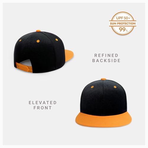 Image of CHOK.LIDS Flat Bill Visor Classic Snapback Hat Blank Adjustable Brim High Top End Trendy Color Style Plain Tone Baseball Cap