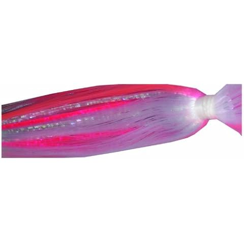 Blue Water Candy Hair and Mylar Skirt Lure, 1/4-Ounce, Pink and White Cover