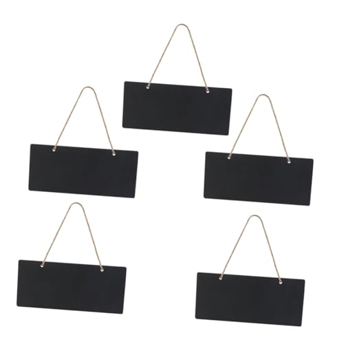 DOITOOL 5 piezas Mini Pizarra de Tiza Colgante de Madera con Borde Estrecho de Unidades para Mensajes y Decoración Bodas Fiestas Restaurantes y Manualidades Infantiles