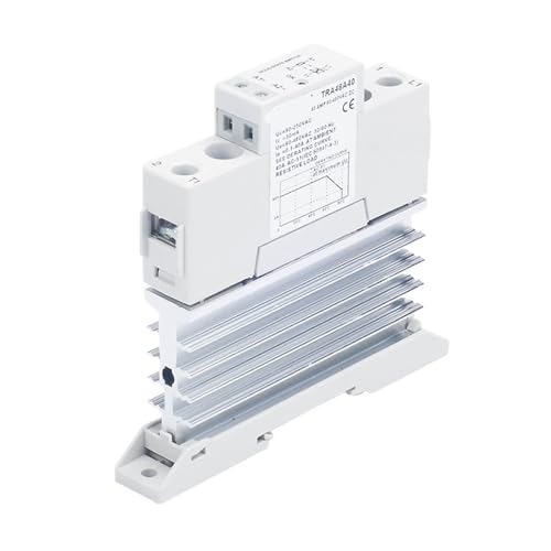 Relais statique 40A TRA48A40L avec dissipateur de chaleur et montage rail Din AC 90-250V
