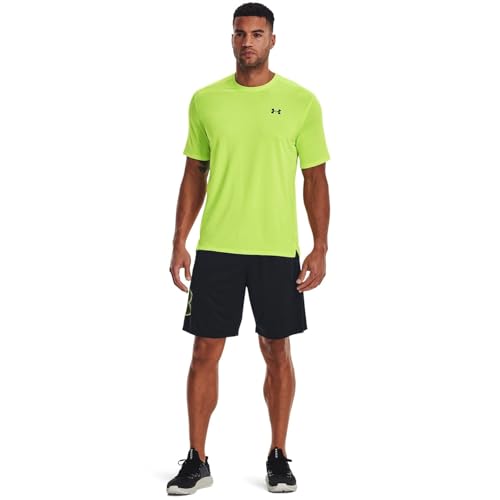 Image of Under Armour Men's Tech Graphic 10 inch Shorts, (018) Black / / Lime Surge, Small