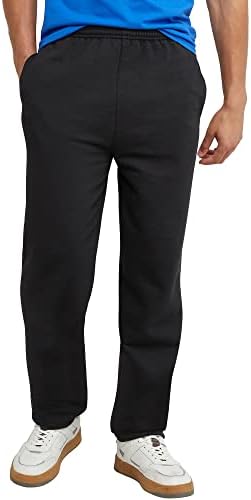 Hanes Men's EcoSmart Sweatpants, Athletic Lounge Pants with Pockets, Open Hem Bottom, Fleece Pants