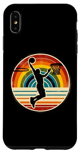 Carcasa para iPhone XS Max Vintage Retro Basketball Art Dunk Sunset Colorido Hombres Niños