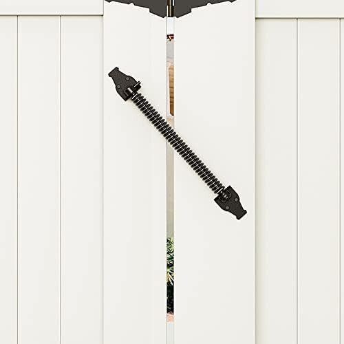 Foreverup 14 Inch Gate Spring Closer, Automatic Door Closer Adjustable Gate Spring Hardware Metal Spring Closure Black Closing Spring for Wooden and Vinyl Fence Door Gate (360mm)