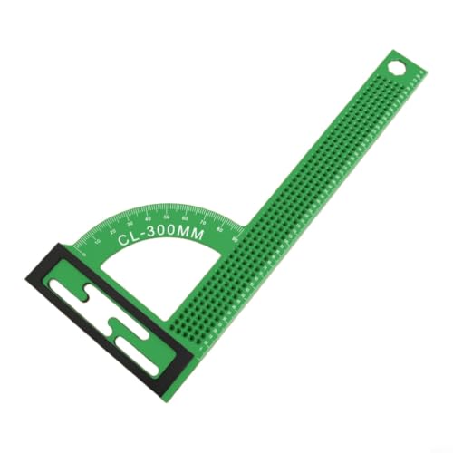 Image of RiseNova Aluminum Alloy Right Angle Ruler,300mm Woodworking Square Gauge with Dual Scale Metric and Inch Markings for Precise Cuts(Green)