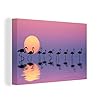 MuchoWow Canvas Schilderij Decoratie – 90×60 cm – Flamingo – Water – Reflectie – Wanddecoratie Muurdecoratie Woonkamer…