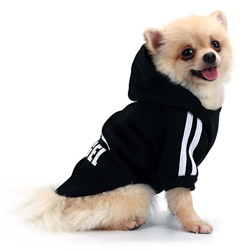 QiCheng&LYS Knitted Dog Hoodie for Small Dogs,Fashion Chihuahua Kleidung,Hundepullover Kleine Hunde,Weich und Warm (Schwarz, XXL) Cover