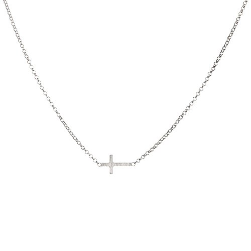 Dogeared Faith Small Sideways Cross Necklace 18