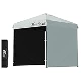 FIELDOOR 【完全遮光】 ワンタッチタープテント 【4点ロック/強化版/スチール】 G03専用 サイドシート2枚付属 風抜けベンチレーション 高耐水加工 シルバーUVカットコーティング 紫外線カット 遮熱 [遮光タイプ] [2.0ｍ] [グレー]