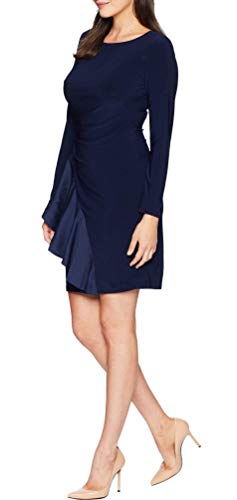 Chaps Women's Ruffle Sheath Dress (Navy, XL)3