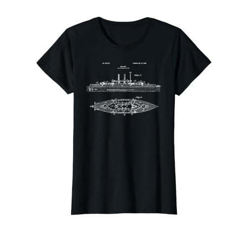Warship Blueprint Design Shirt - World War Great War Ship