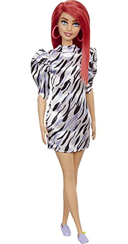 Barbie GRB56 - Fashionistas Puppe (kurze rote Haare) mit Zubehör, mit Kleid und Schuhen, Spielzeug für Kinder von 3 bis… – Bild 6