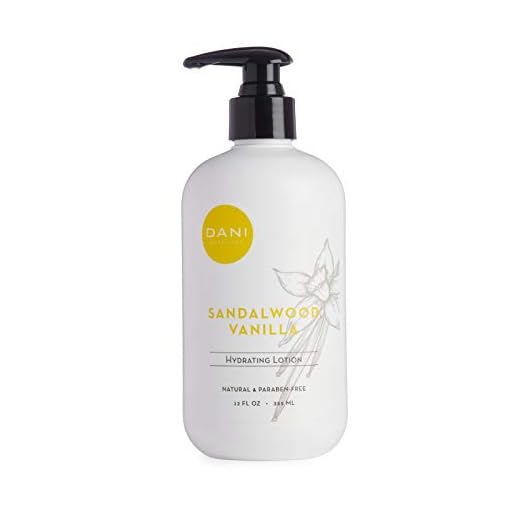 DANI Natural Hand & Body Lotion Naturals - Warm Sandalwood Vanilla Scented Aromatherapy - Moisturizing Shea Butter & Aloe - with Natural & Organic Ingredients - For Men & Women - 12 Ounce Bottle