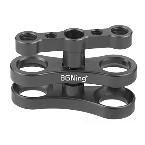BGNing Abrazadera de clip de mariposa de trípode anti-caída 1 "Brazo de rótula 1/4 3/8 Montaje para cámaras Luces de buceo subacuático Soporte de antorcha (negro) Cover