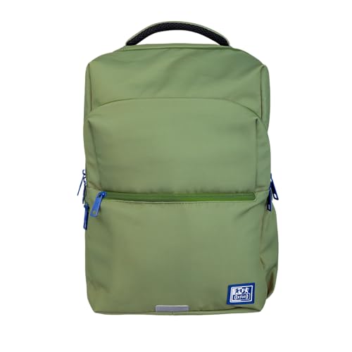 Oxford B-Ready, Mochila Escolar Unisex, 18L, 42m, Bolsillo Acolchado para Portátil, Poliéster Reciclado RPET, Color Verde Safari